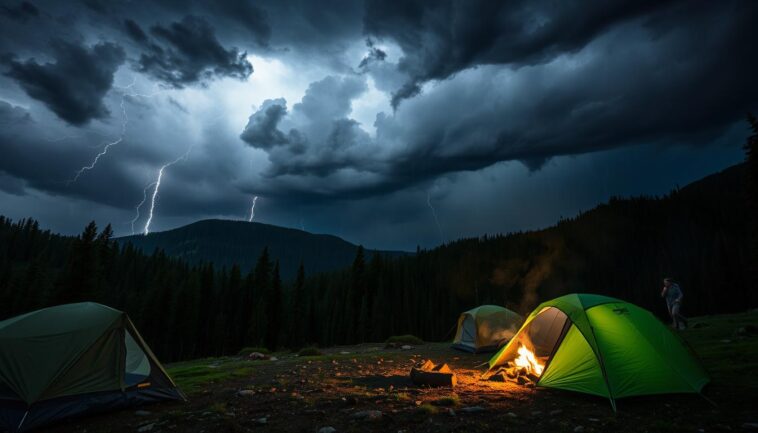 Camping bei Unwetter: Richtig reagieren bei Sturm, Hagel & Gewitter