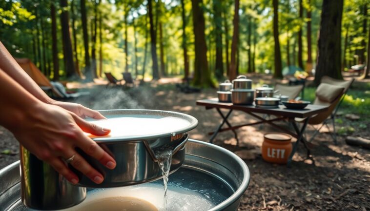 Geschirrspülen beim Camping: So klappt’s auch ohne Spüle